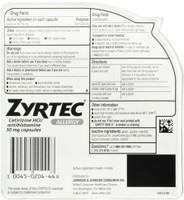 Zyrtec 24 horas em cápsulas de géis líquidos para alívio de alergias internas / externas 40 contagens