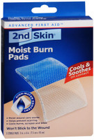 2nd Skin Almohadillas húmedas para quemaduras enfría y calma, grande, 3 x 4 pulgadas, 3 unidades