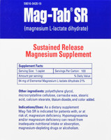 Mag-Tab SR Magnesium L-lactate Supplement Unit Dose Box of 100 Caplets