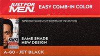 Just For Men Easy Comb-In Coloração de cabelo cinza para homens com pente aplicador Jet Black A-60