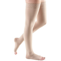 Mediven Comfort 20-30mmHg Open Toe Thigh High w/Lace Silicone Top Band