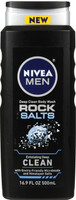 NIVEA Men Deep Rock Salts -vartalopesu Himalajan suolalla kuoriva syväpuhdistus 16,9 fl. Oz