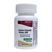 Cloreto de sódio 1g de suplemento de sal 100 comprimidos por Westminster Pharmaceuticals