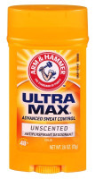 Arm & Hammer Deodorant 2.6oz Solid Ultra Max Unscented X 2 Counts 