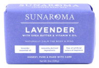 Pain de savon Sunaroma lavande au karité + huile de vitamine e 8oz