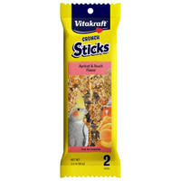 RA Crunch Sticks - Sabor de Damasco e Pêssego para Calopsitas - 3,5 oz
