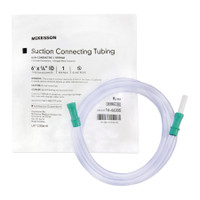 Suction Connector Tubing McKesson 6 Foot Length 0.25 Inch I.D. Sterile Female / Male Connector Clear Ribbed OT Surface PVC
