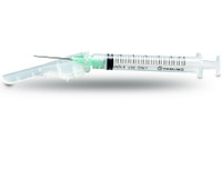 Tuberculin Syringe with Needle SurGuard® 1 mL 25 Gauge 5/8 Inch Attached Needle Hinged Safety Needle