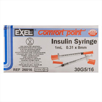 Insulin Syringe with Needle Comfort Point™ 1 mL 30 Gauge 5/16 Inch Attached Needle NonSafety