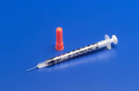 Insuliiniruisku, jossa on neula Monoject™ 0,5 ml 29 gauge 1/2 tuuman kiinnitetty neula, ei turvallisuutta