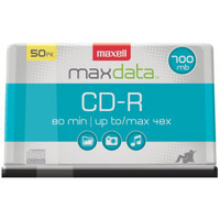 Maxell CD-R 48x 700 MB/80-minutters tomme diske på spindel (50 antal)