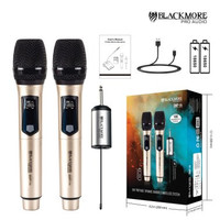 Blackmore pro audio bmp-14 double système de microphone uhf sans fil rechargeable portable