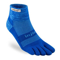 Meias Injinji Unissex Trail Midweight Mini-Crew em Marina Blue, Tamanho: XL