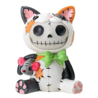 PT Furrybones Calico Mao-Mao le crâne de chat en résine mini figurine