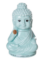 Pt Buddah « pour le vrai bonheur, regardez à l’intérieur » pot à biscuits en céramique peint à la main