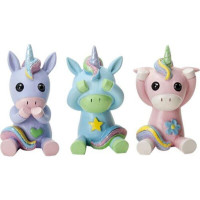 PT Ensemble de mini figurines en forme de licorne pour voir, parler et entendre No Evil