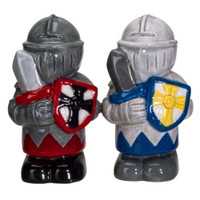 PT White and Black Knights Salt & Pepper Shakers