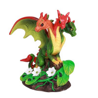 PT Dragons 3 Head Pepper Dragon Hand Painted Resin Statue Figurine