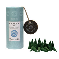 PT Backflow Incense Cones Throat Chakra Blueberry Scent 30 Cones