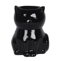 PT Black Shiny Cat Ceramic Fragrance Oil Burner