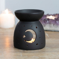 PT Black Mystical Moon and Stars Ceramic Fragrance Oil Burner