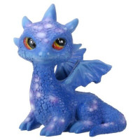 Mini figurine en résine statue bébé dragon saphir Pt