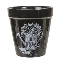 PT Alchemy Gothic Black "Wet Your Plants" Garden Plant or Flower Pot