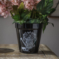 PT Alchemy Gothic Black "Wet Your Plants" Garden Plant or Flower Pot