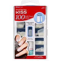 BL Kiss 100 Uñas de cobertura completa Active Square - Paquete de 3