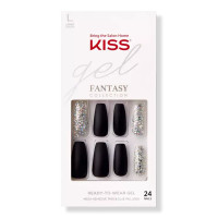 BL Kiss Gel Fantasy Collection 24 Count Black/Sparkle Long Length - Pack of 3