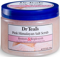 BL Dr Teals Salt Scrub Pink Himalayan Restore 16oz צנצנת - חבילה של 3