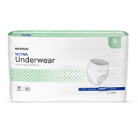 Unisex Adult Absorbent Underwear McKesson Ultra Pull On with Tear Away Seams Small Disposable Heavy Absorbency
