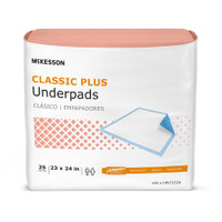 Disposable Underpad McKesson Classic Plus 23 X 24 Inch Fluff / Polymer Light Absorbency
