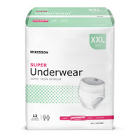 Saugfähige Unisex-Unterwäsche für Erwachsene McKesson zum Überziehen mit abreißbaren Nähten, 2X-Large, Einwegartikel, mäßige Saugfähigkeit
