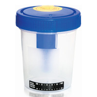 Urine Specimen Container with Integrated Transfer Device McKesson 120 mL (4 oz.) Screw Cap Patient Information Sterile
