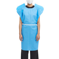 Patient Exam Gown McKesson One Size Fits Most Blue Disposable
