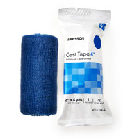 Cast tape mckesson 4 pouces x 12 pieds fibre de verre bleu
