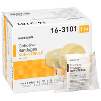 Cohesive Bandage McKesson 1 Inch X 5 Yard Self-Adherent Closure Tan NonSterile Standard Compression
