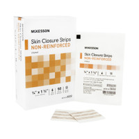 Skin Closure Strip McKesson 1/4 X 1-1/2 Inch Nonwoven Material Flexible Strip Tan
