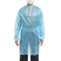 שמלת הליך כימותרפיה mckesson בינוני כחול לא סטרילי aami רמה 2 / astm d6978 חד פעמי
