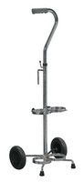 Drive Dual Oxygen Cart Adjustable Handle Height with Silver Vein Finish