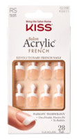 BL Kiss Salon Acrylic French 28 Count Real Short Length Nude - Pack of 3