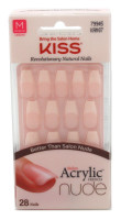 BL Kiss Salon Acrílico Nude Francês 28 Contagem Comprimento Médio Cônico - Pacote de 3