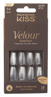 BL Kiss Velour Fantasy Nails 28 unidades, color plateado mediano, paquete de 3