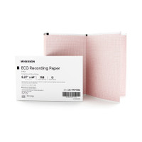 Papier d'enregistrement de diagnostic papier thermique mckesson 8,27 pouces x 69 pieds grille rouge pliée en Z
