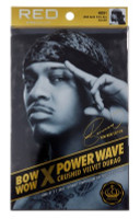 BL Kiss Red Durag Bow Wow Power Wave Crushed Velvet Black - חבילה של 3