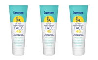 BL Coppertone Spf 45 Face Oil- Free Lotion Tube 2.5oz - Pack of 3