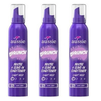BL Aussie Sprunch Mousse/Leave-In Conditioner Light Hold 6oz - Pack of 3