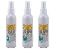 BL Real Raw Leave-In Coconut Curls 7 em 1 Quench 6 onças - Pacote de 3