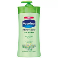 BL Vaseline Loción de cuidados intensivos 20.3oz Bomba calmante de aloe (seca) - Paquete de 3